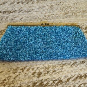 Marco Santi vintage beaded, turquoise, handmade clutch